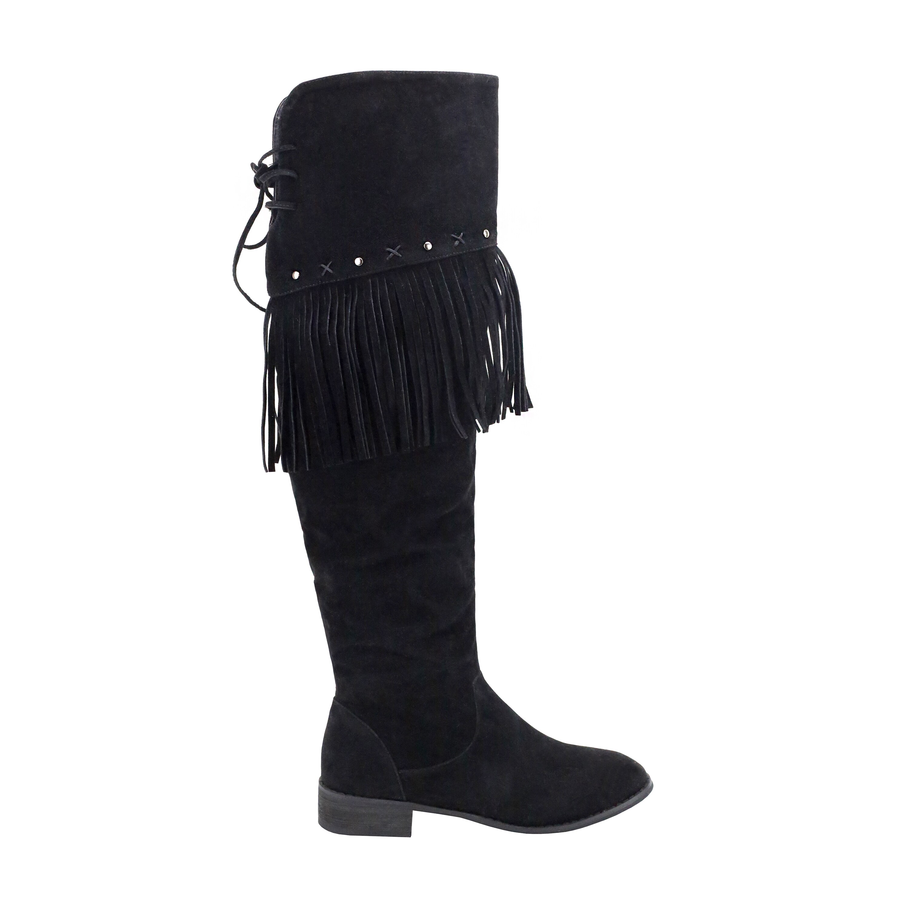 fringe over the knee boots