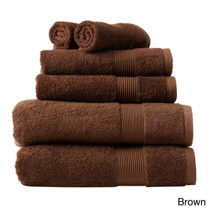 Soft Touch Cotton Bath 6-piece Towel Set - BROWN