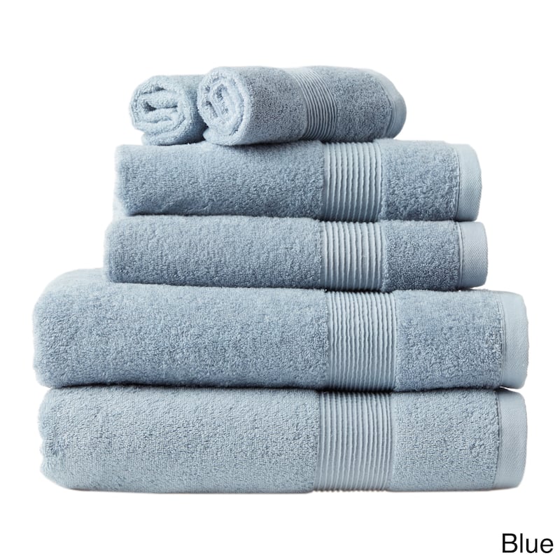 Soft Touch Cotton Bath 6-piece Towel Set - Light Blue
