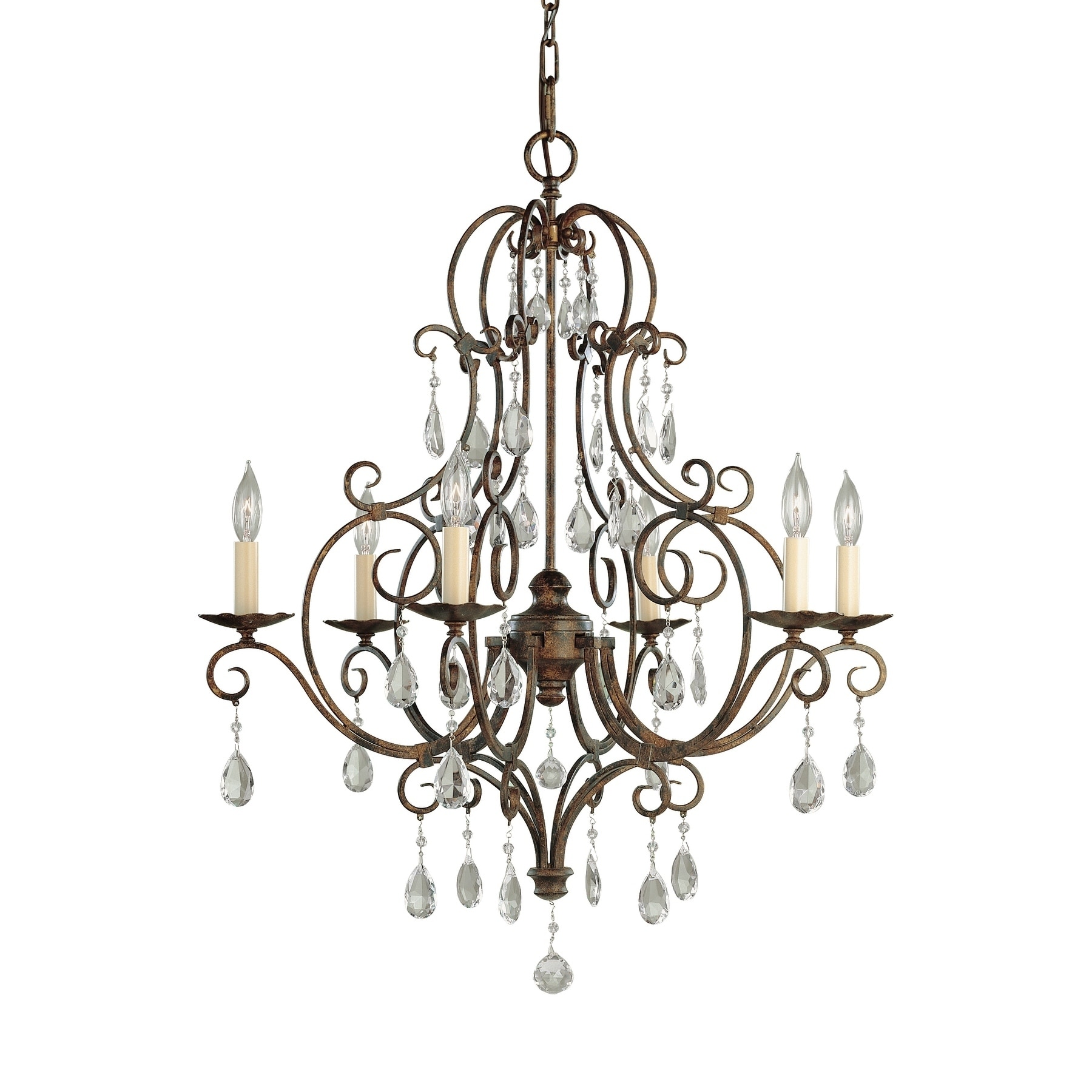 Feiss Chateau 6 Light Mocha Bronze Chandelier (6-Light Chateau) - Chandeliers For Bedrooms by Overstock.com