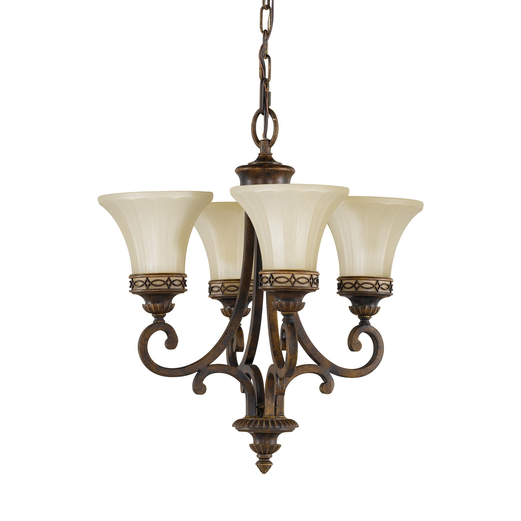 Feiss Drawing Room 4 Light Walnut Chandelier (4 - Light Drawing Room) - Chandeliers For Bedrooms by Overstock.com