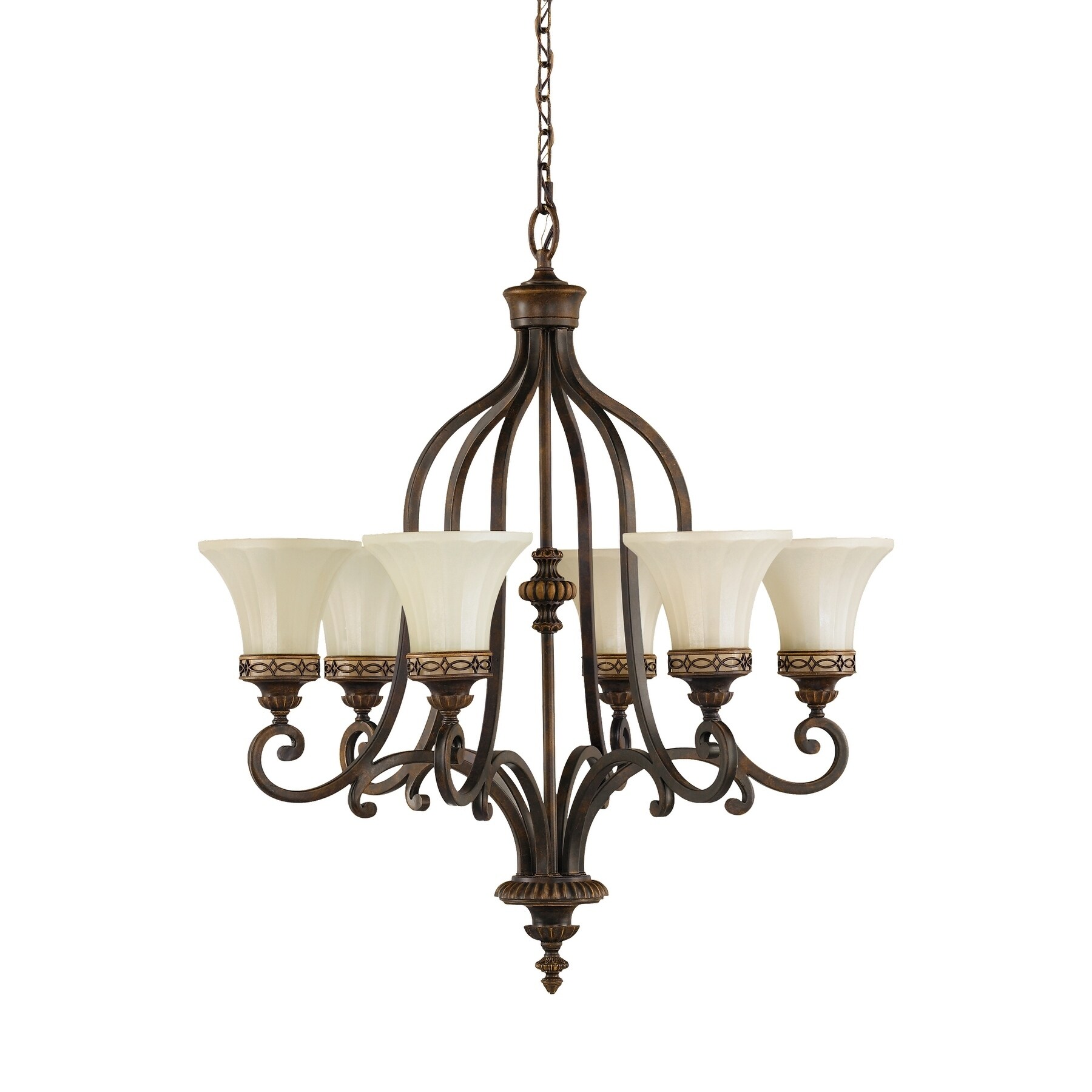 Feiss Drawing Room 6 Light Walnut Chandelier (6 - Light Drawing Room) - Chandeliers For Bedrooms by Overstock.com