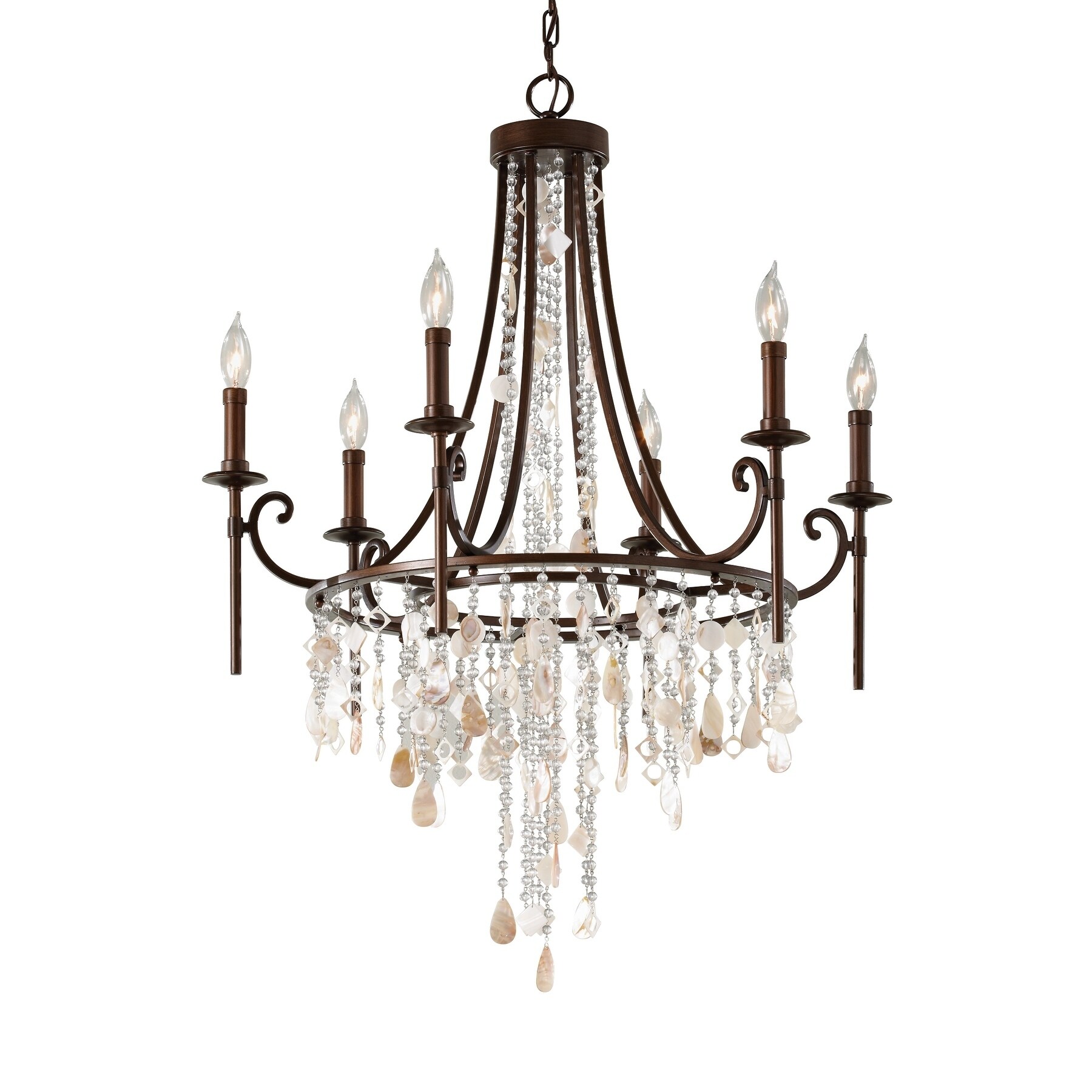 Feiss Cascade 6 Light Heritage Bronze Chandelier (6 - Light Cascade) - Chandeliers For Bedrooms by Overstock.com