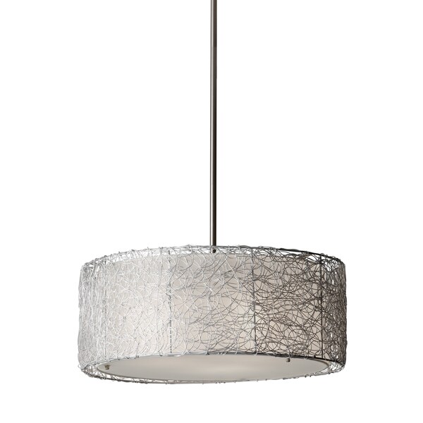 Feiss Wired 3 Light Brushed Steel Chandelier