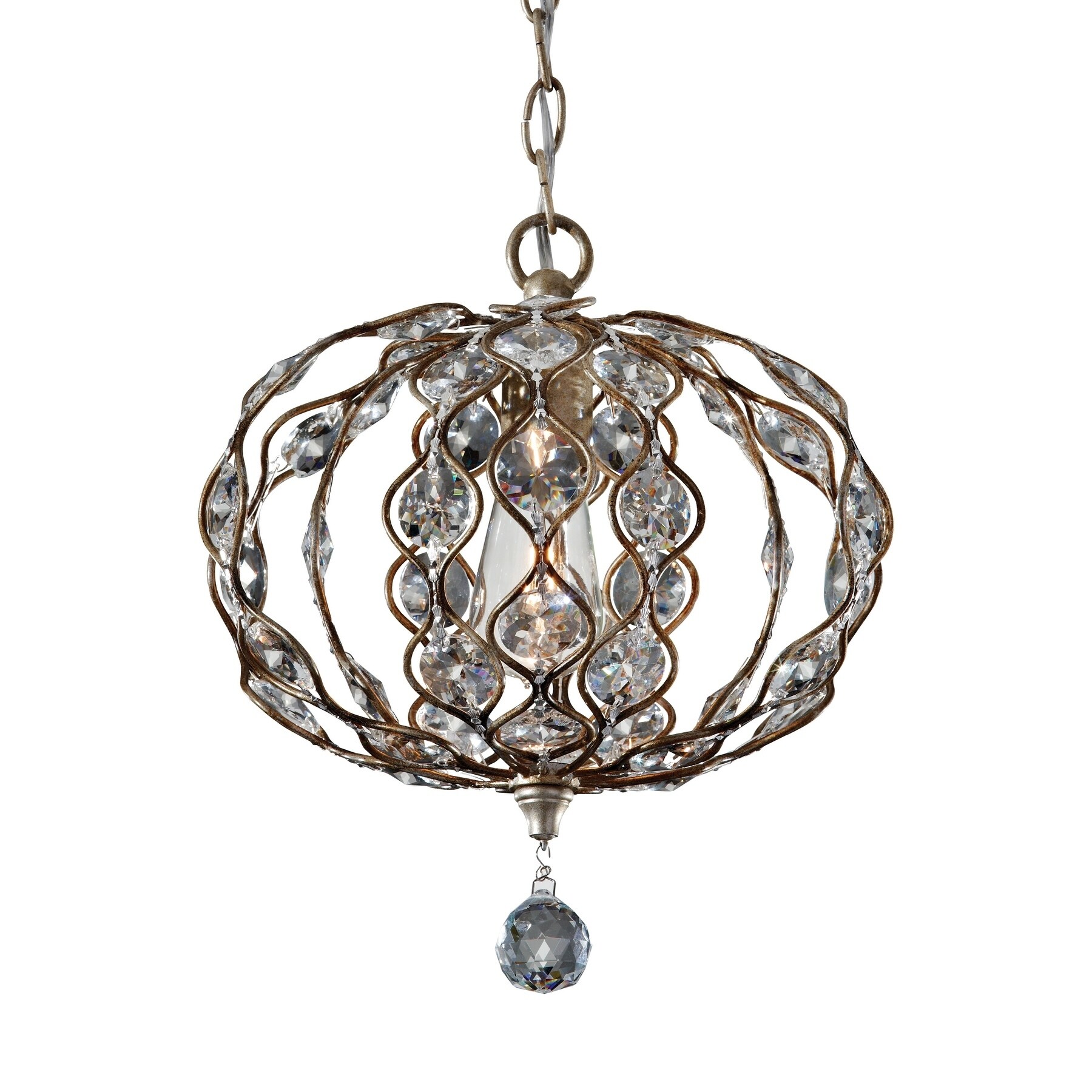 Feiss Leila 1 Light Burnished Silver Chandelier (1-Light Leila) - Chandeliers For Bedrooms by Overstock.com
