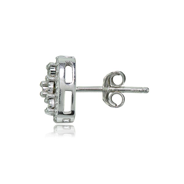 Sterling Silver 0.25ct TDW Diamond Miracle Set Cluster Square Earrings