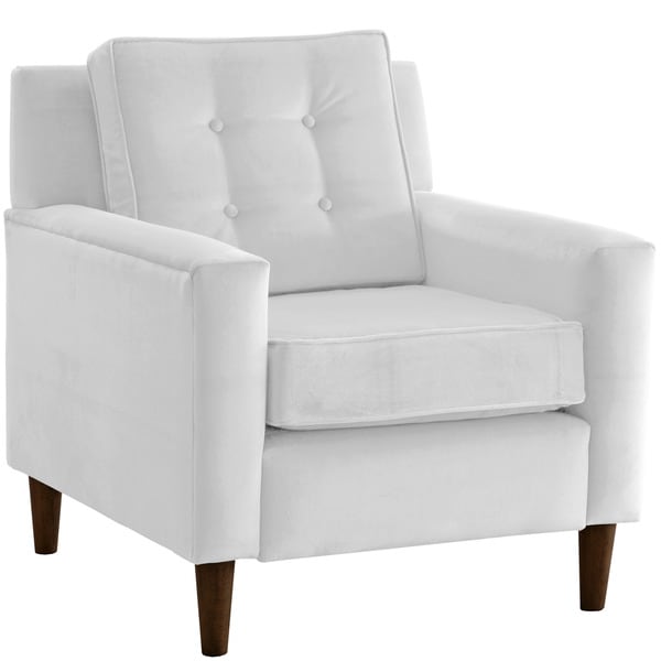 Skyline Furniture Premier White Microsuede Tufted Arm Chair Skyline Furniture Premier White Microsuede Tufted Arm Chair