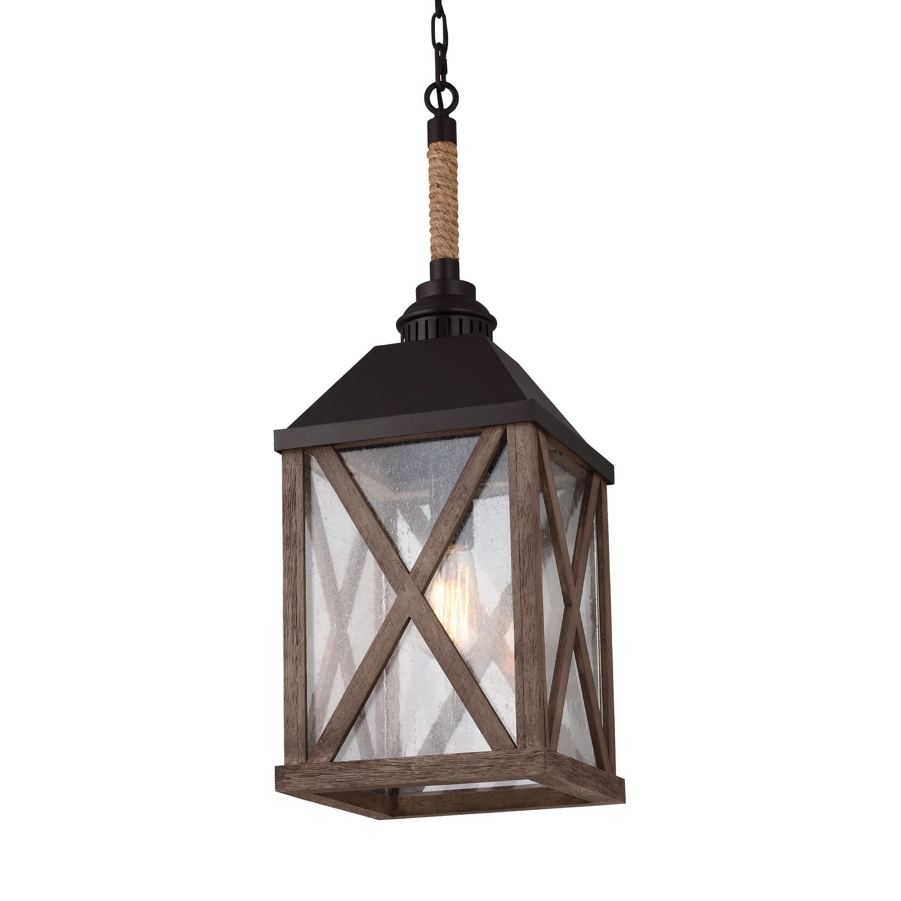 Feiss Lumiere' 1 Light Dark Weathered Oak / Oil Rubbed Bronze Chandelier (1 - Light Lumiere' Chandelier) - Chandeliers For Bedrooms by Overstock.com