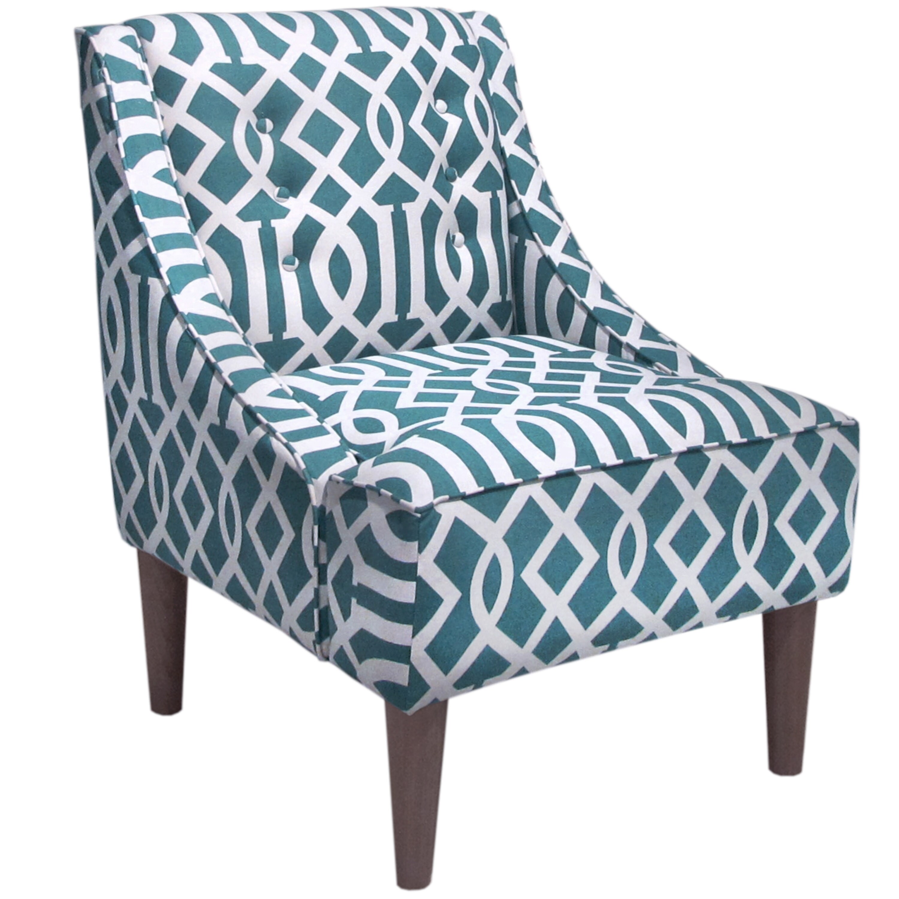 Shop Skyline Furniture Tufted Teal Blue Swoop Armchair Overstock 12541118