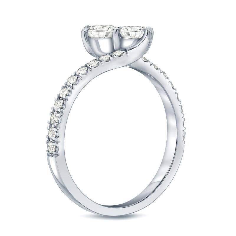 Auriya 14k Gold 1/2ct TDW Round 2-Stone Diamond Engagement Ring