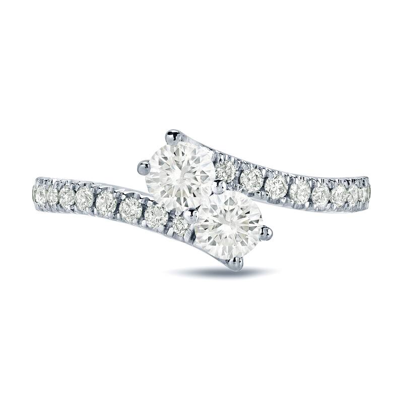 Auriya 14k Gold 1/2ct TDW Round 2-Stone Diamond Engagement Ring