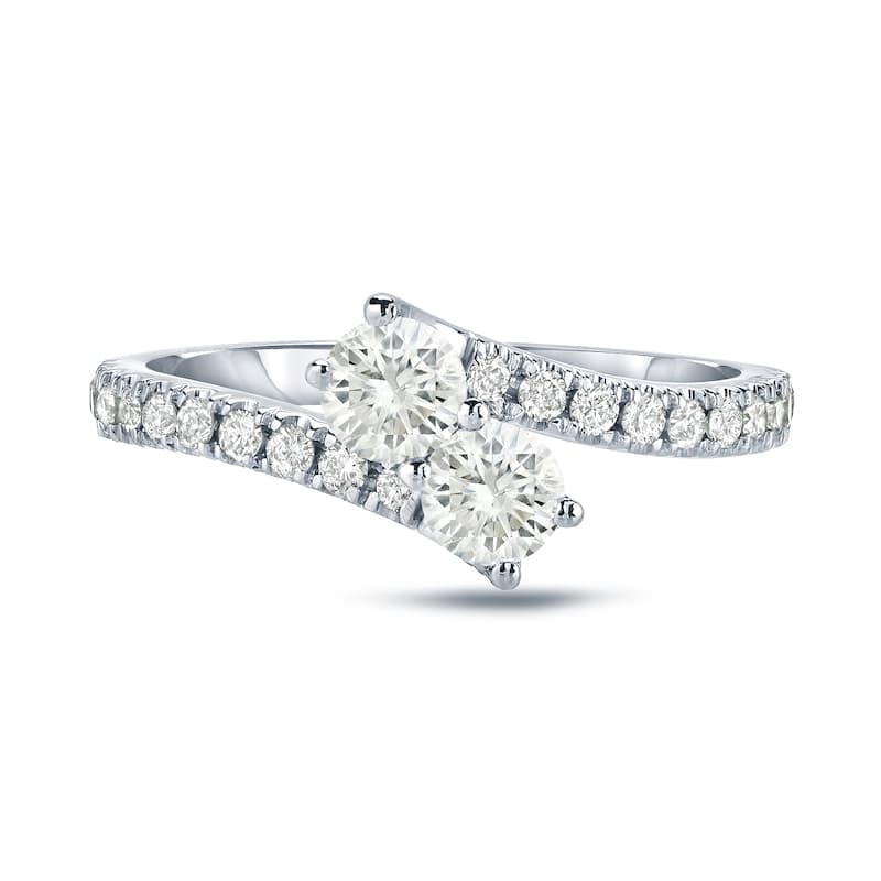 Auriya 14k Gold 1/2ct TDW Round 2-Stone Diamond Engagement Ring