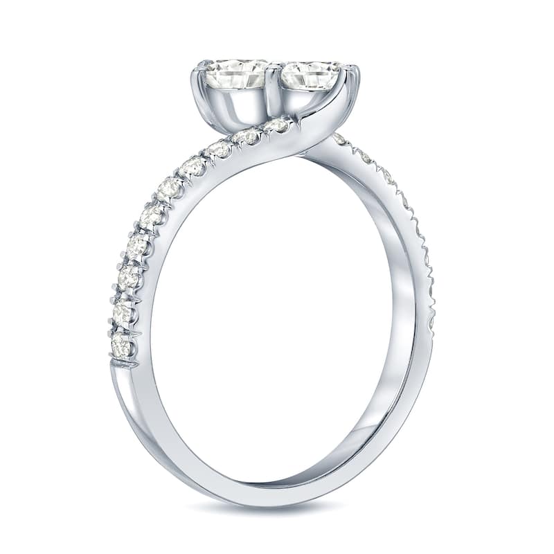 Auriya 14k Gold 3/4ct TDW Round 2-Stone Diamond Engagement Ring