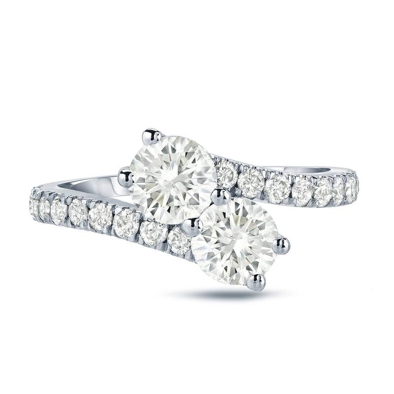 Auriya 14k Gold 1 1/2ct TDW Round 2-Stone Diamond Engagement Ring (J-K, I1-I2)