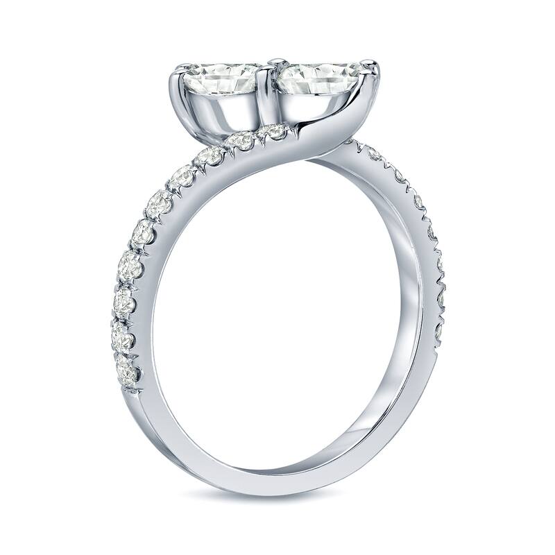 Auriya 14k Gold 1 1/2ct TDW Round 2-Stone Diamond Engagement Ring (J-K, I1-I2)