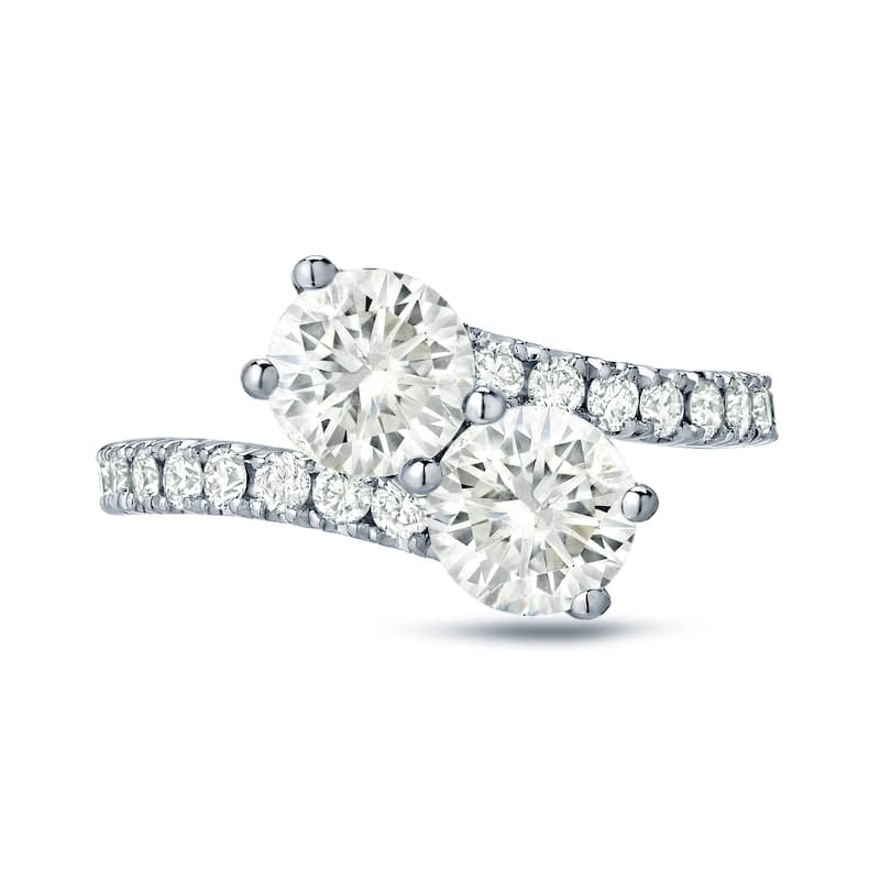 Auriya 14k Gold 2ct TDW Round 2-Stone Diamond Engagement Ring