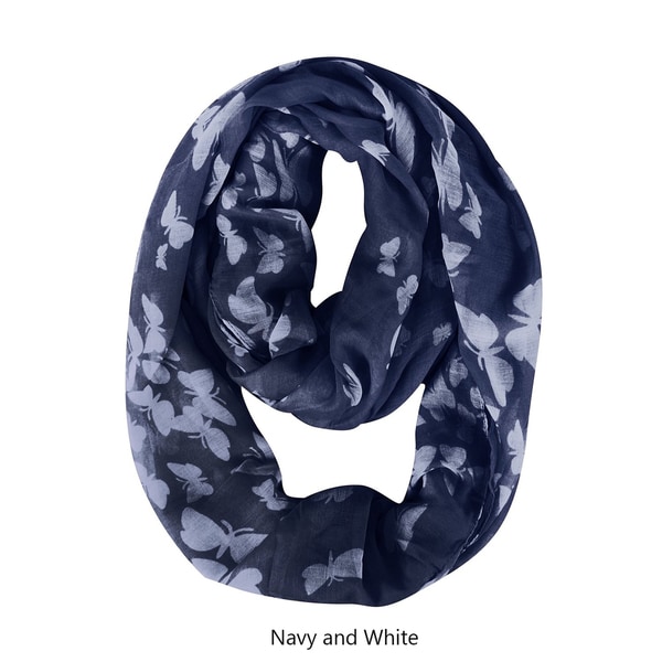 Scarf Circle Loop Snood Scarves New Design Summer Glitter Butterfly pattern
