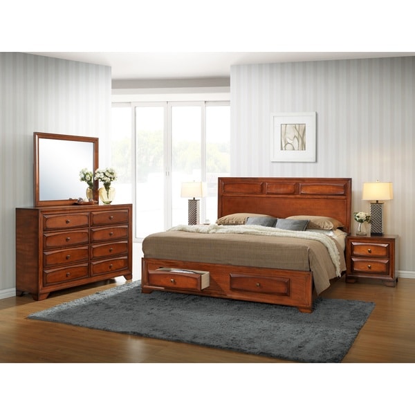 Shop Oakland Antique Oak 5  piece King  size Bedroom  Set  