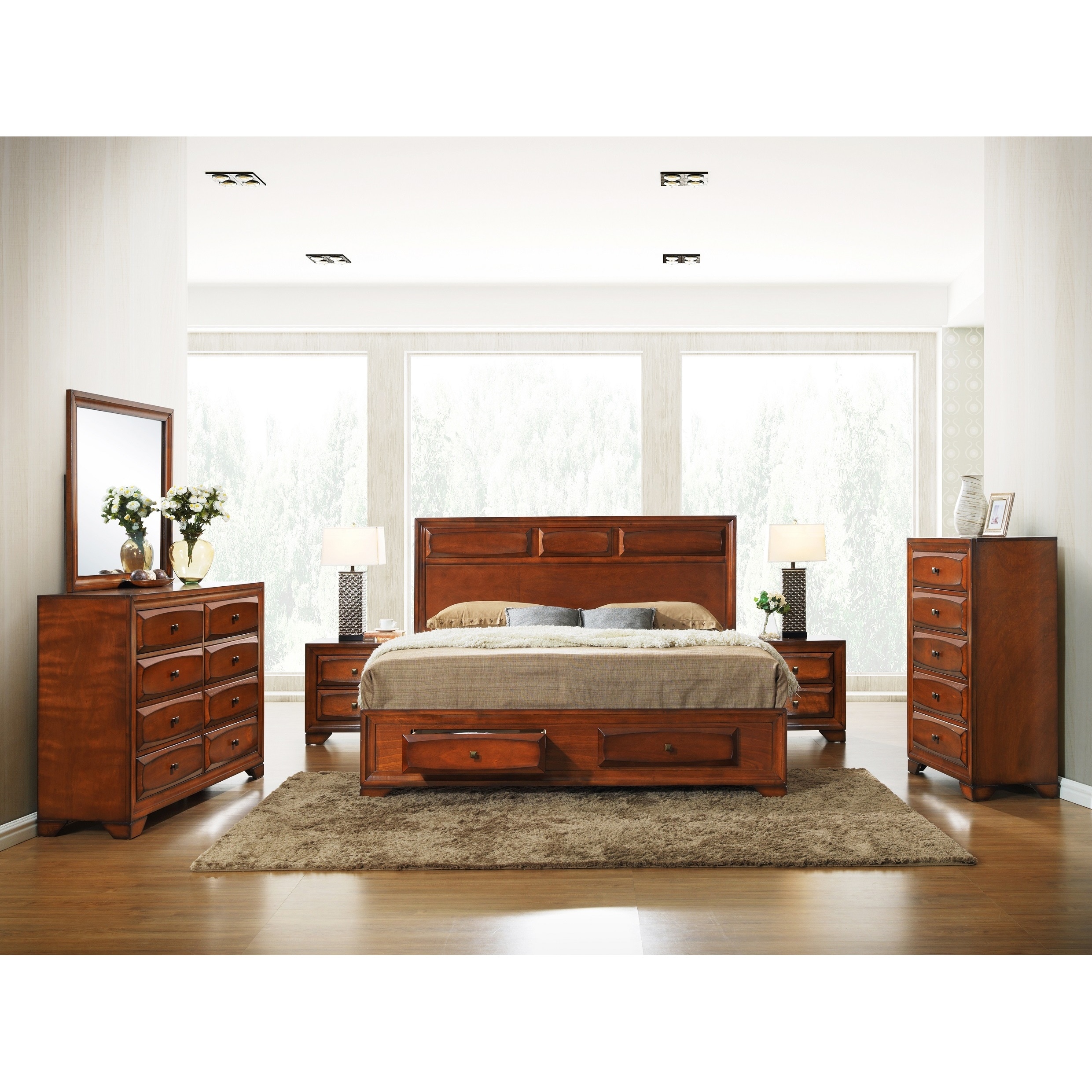 Oakland 139 Antique Oak Queen-size 6-piece Bed Room Set Oak Queen | eBay