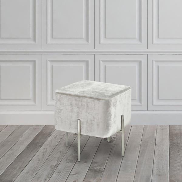 Modern Square Velvet Upholstered Foot Stool Ottoman. Opens flyout.