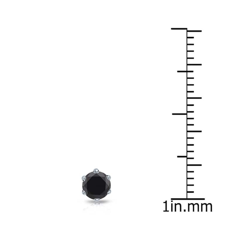 Auriya 14k Gold 1/4ct TDW Round 6-Prong SINGLE STUD (1)Black Diamond Earring