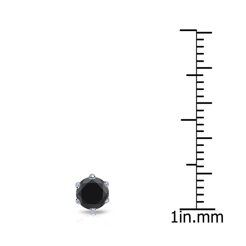 Auriya 14k Gold 1/3ct TDW 6-Prong Round SINGLE STUD (1) Black Diamond Earring
