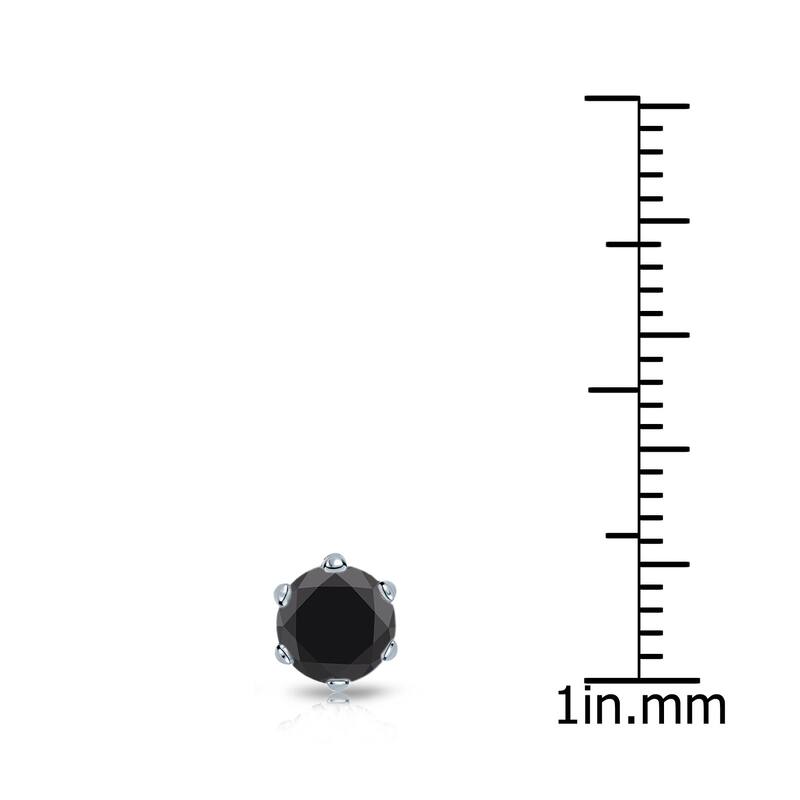Auriya 14k Gold 1/2ct TDW Round 6-Prong SINGLE STUD (1)Black Diamond Earring