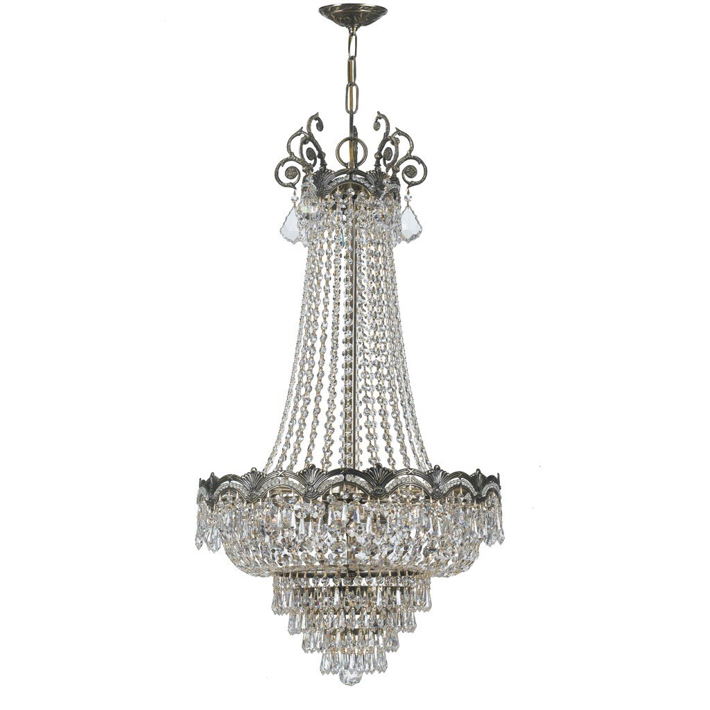 Crystorama Majestic Collection 8-light Historic Brass/Swarovski Strass Crystal Chandelier - Chandeliers For Bedrooms by Overstock.com