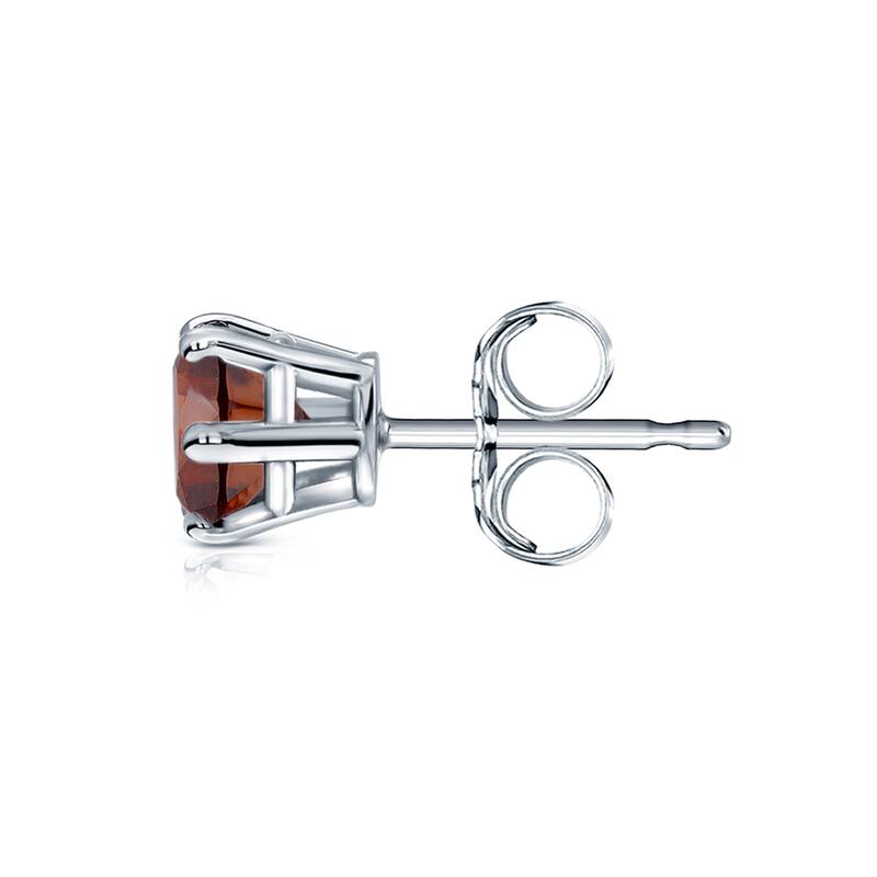 Auriya 14k Gold 1/4ct TDW Round 6-Prong SINGLE STUD (1) Brown Diamond Earring