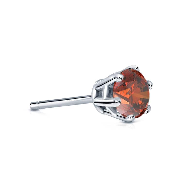 Auriya 1/3ct TDW Round 6-Prong SINGLE STUD (1) Brown Diamond Earring 14k Gold - White