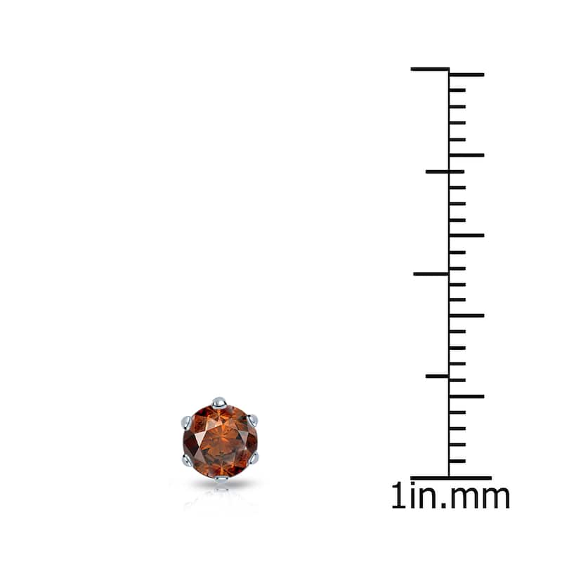 Auriya 1/3ct TDW Round 6-Prong SINGLE STUD (1) Brown Diamond Earring 14k Gold