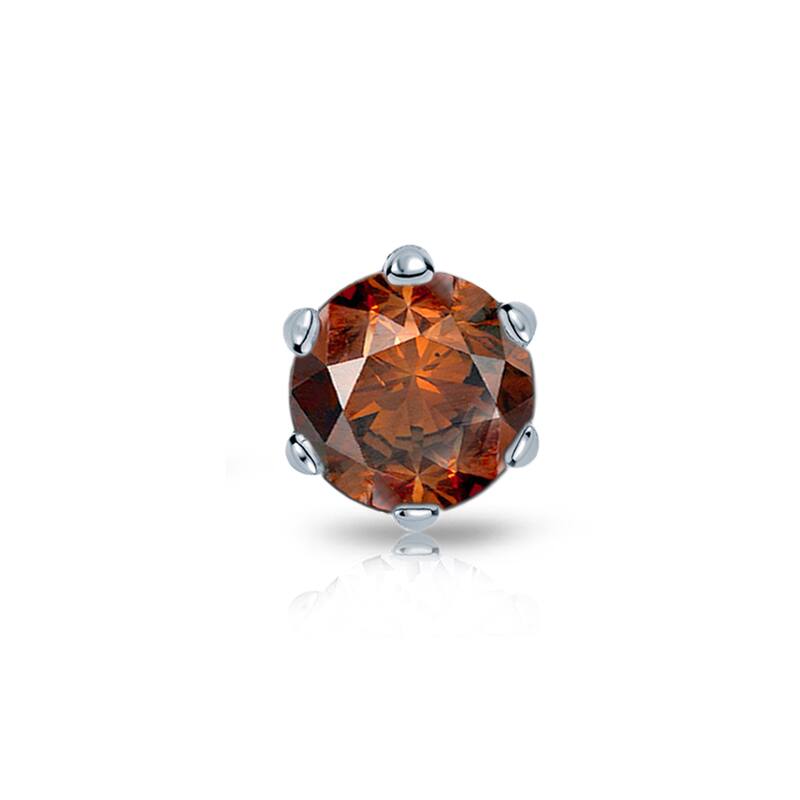 Auriya 1/3ct TDW Round 6-Prong SINGLE STUD (1) Brown Diamond Earring 14k Gold