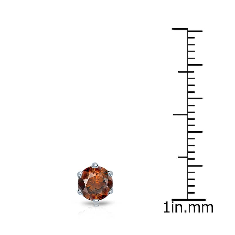 Auriya 1/2ctw 6-Prong Round Brown Diamond SINGLE STUD (1) Earring 14k Gold