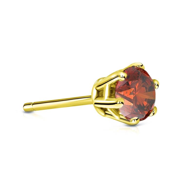 Auriya 1/2ctw 6-Prong Round Brown Diamond SINGLE STUD (1) Earring 14k Gold - Yellow
