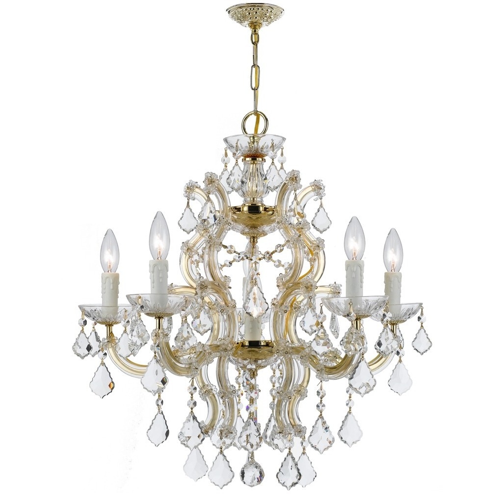 Crystorama Maria Theresa Collection 6-light Gold/Swarovski Spectra Crystal Chandelier - Chandeliers For Bedrooms by Overstock.com