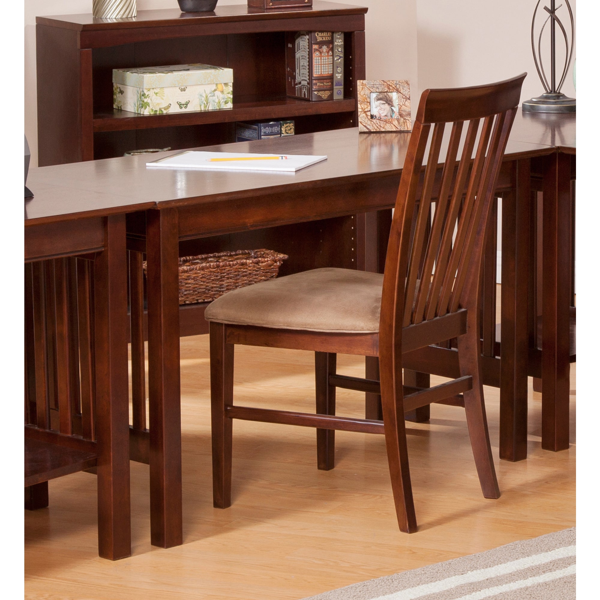 Shop Atlantic Furniture Mission Walnut Wood Writing Desk On Sale