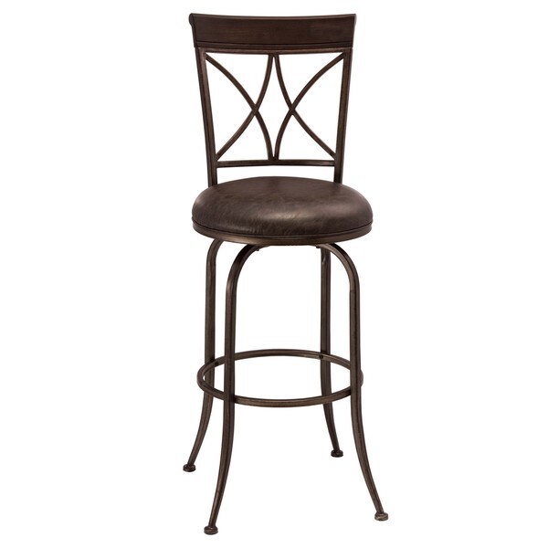 Hillsdale Furniture Killona Grey Faux Leather/Metal Swivel Counter Stool Overstock 12545344