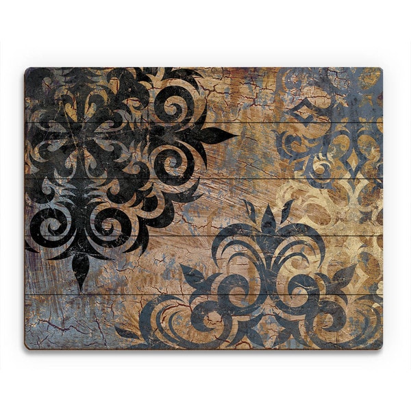 Industrial Snowflake' Gray Wood Wall Art