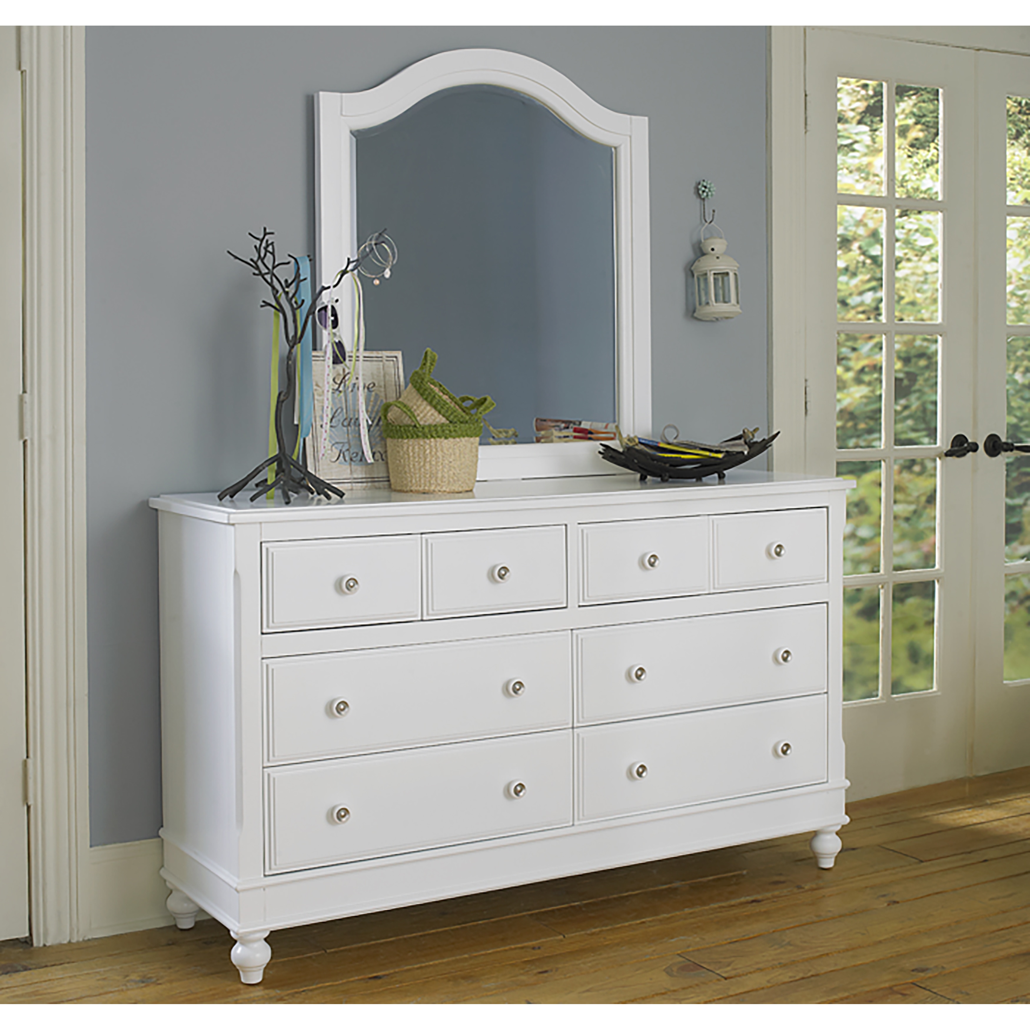 Shop Lake House White 8 Drawer Dresser And Mirror On Sale