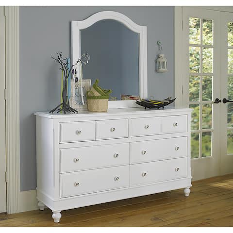 Lake House White 8-drawer Dresser and Mirror