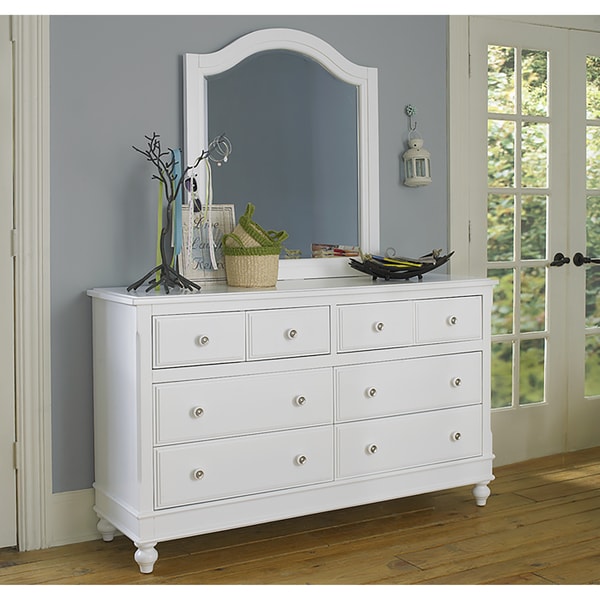 shop lake house white 8-drawer dresser and mirror - free