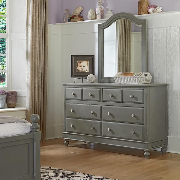 slide 1 of 1, Lake House Stone Grey 8-Drawer Dresser with Mirror