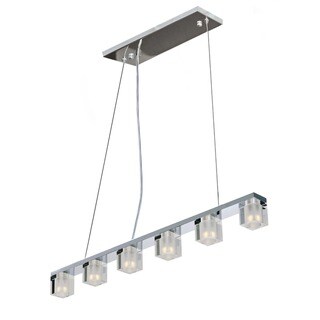 Maxim Lighting Blocs Polished Chrome Metal/Glass LED Linear Pendant Light - Silver