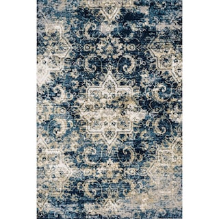 Alexander Home Verona Transitional Navy Medallion Rug