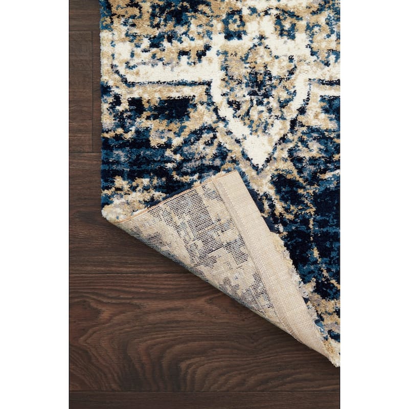 Alexander Home Verona Transitional Navy Medallion Rug
