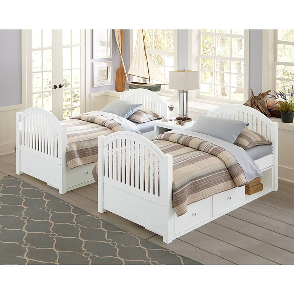 Lake House Adrian White Twin Bed with Storage
