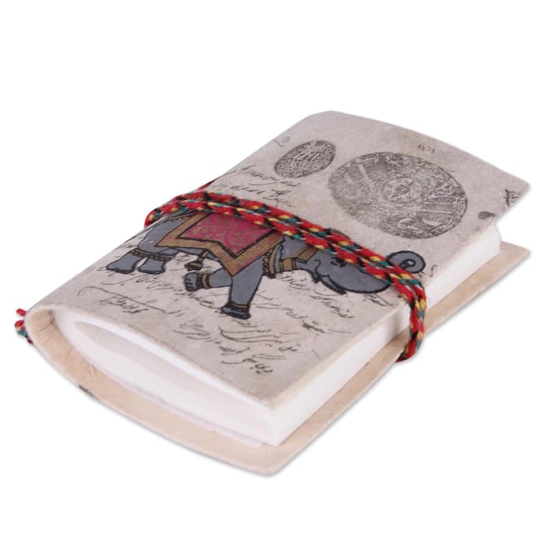 Handmade Set of 2 Paper 'Royal Stride' Mini-journals 48 Blank Pages (India)