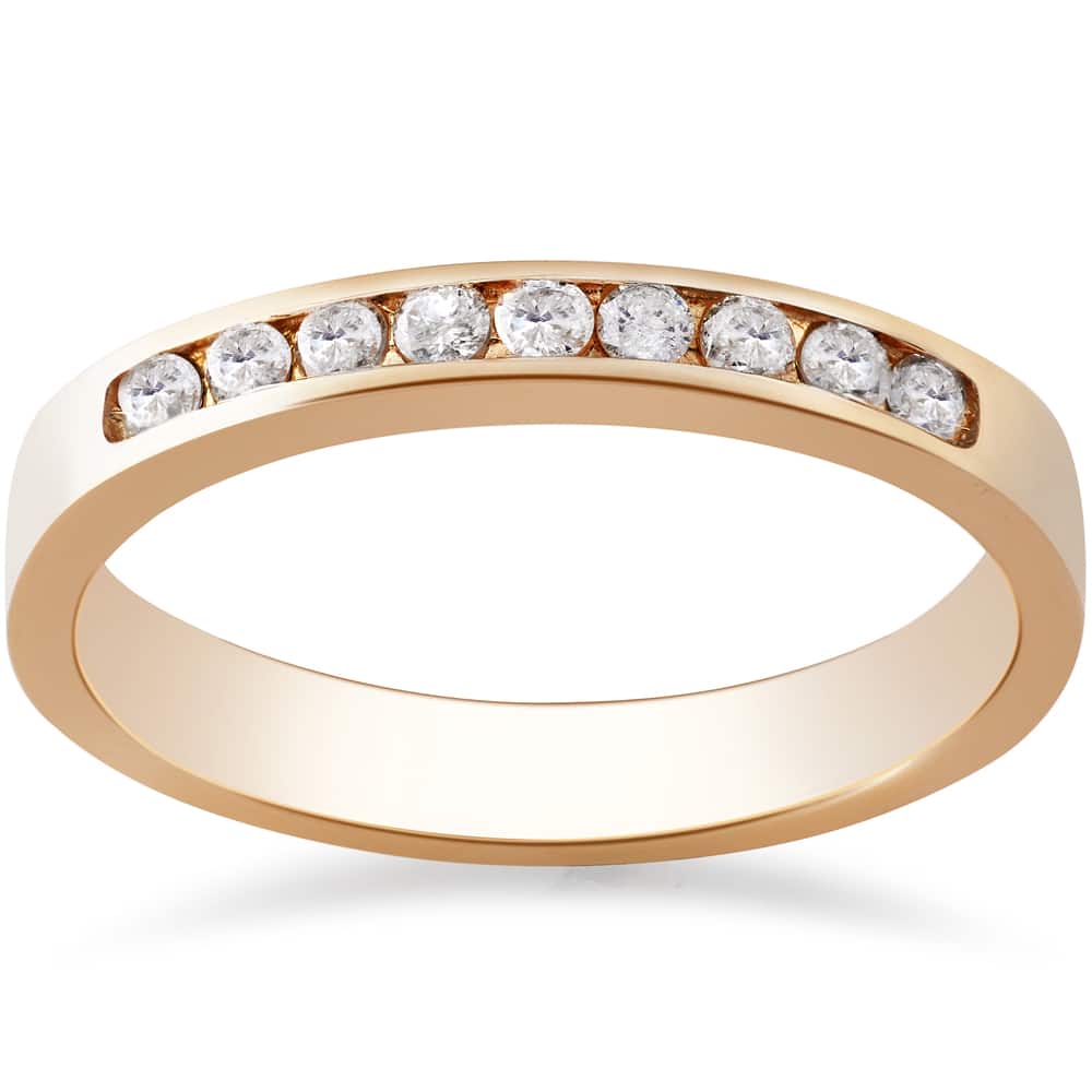 14k Rose Gold 1/4ct TDW Round Diamond Wedding Ring