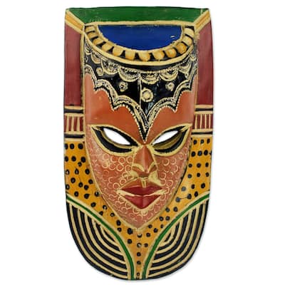 Handmade Queen on the Wall Sese Wood Mask (Ghana)