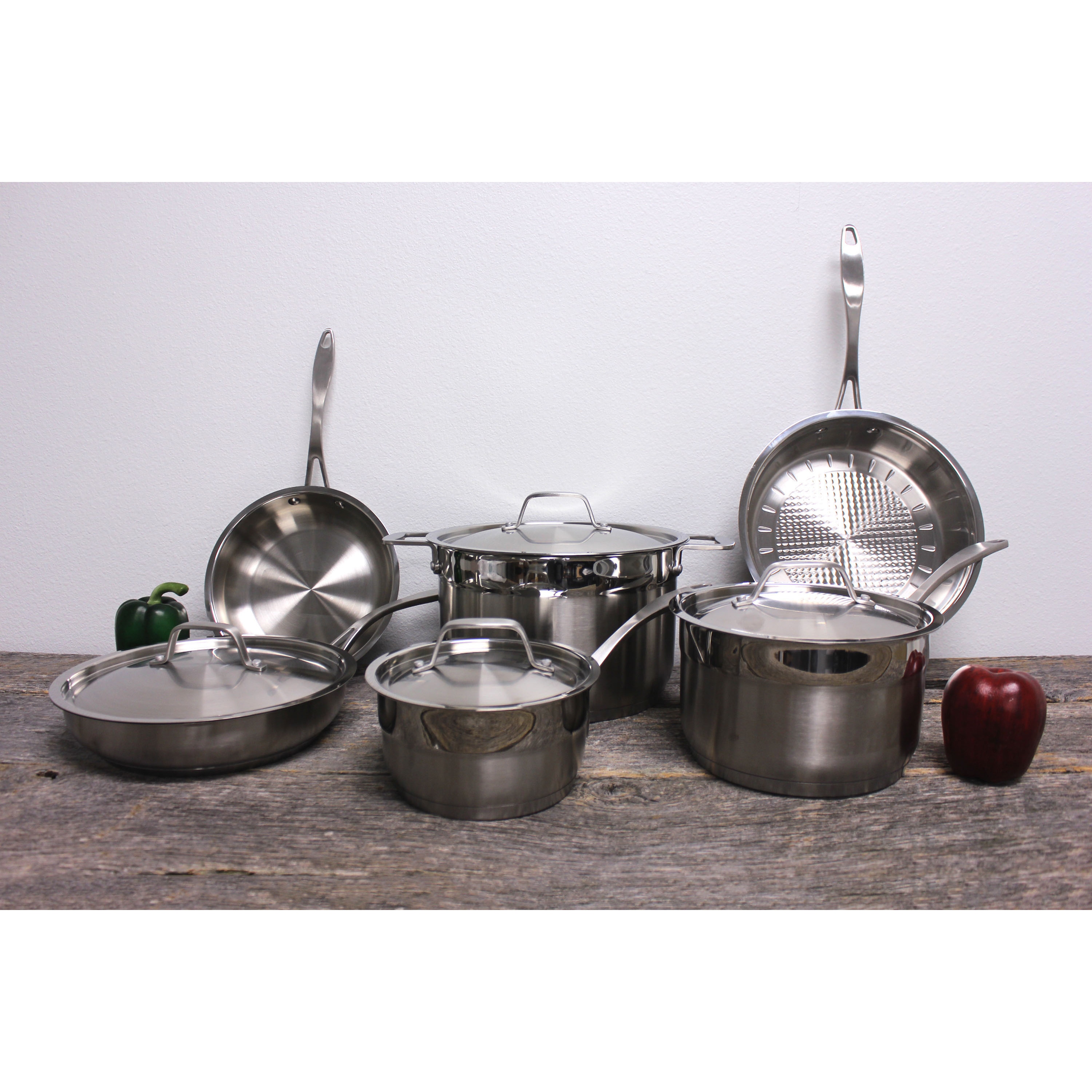 BergHoff EarthChef Professional Cookware Set With Silvertone induction Stove  - Bed Bath & Beyond - 12553853